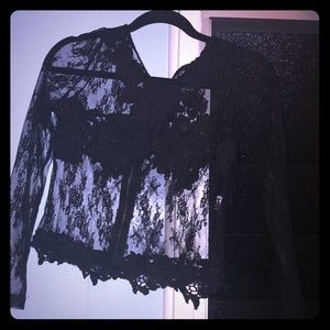 New luxe boutique black lace top